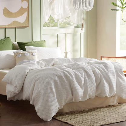 Waffle Weave Pure Cotton Duvet Cover Sets