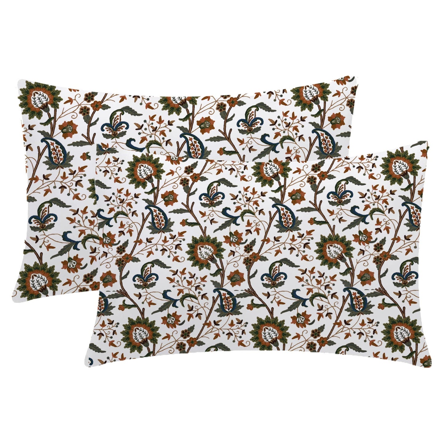 Sydney - 3 Piece Crewel Embroidered Duvet Set | Linen Cotton Mix | Embroidered Duvet Cover with Embroidered Pillowcases | Handmade | Soft