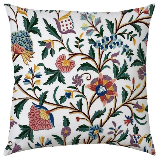 Sienna - Set of 4 Pieces | Cotton Linen Fabric | Crewel Embroidered | Pillow/Cushion Cover Set | With or Without Insert