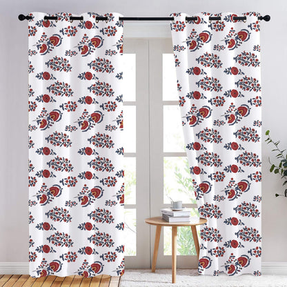 Isolde - Set of 2 Panels Crewel Embroidered Curtains | Linen Cotton Mix | Fully Embroidered | Lined