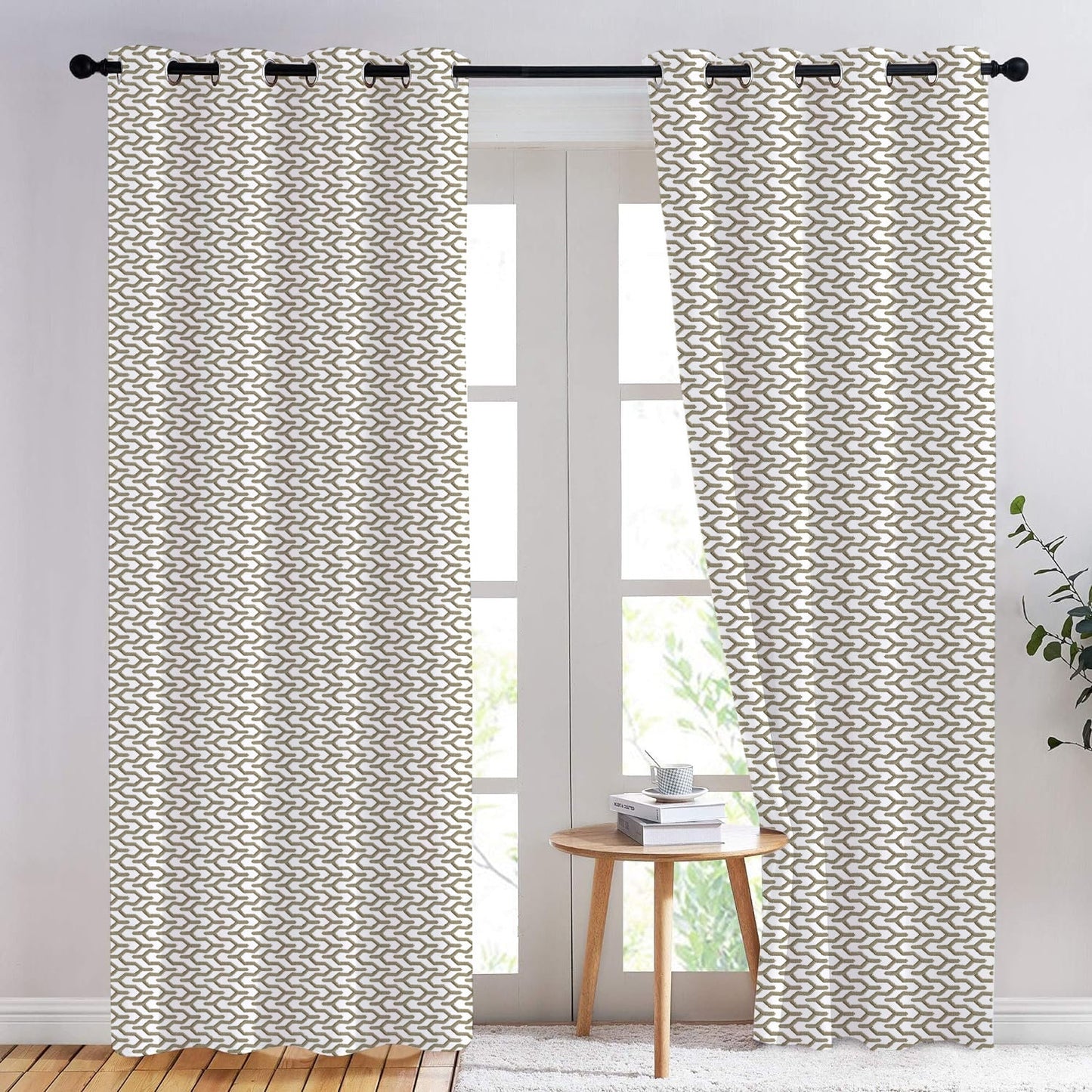 Seren - Set of 2 Panels Crewel Embroidered Curtains | Linen Cotton Mix | Fully Embroidered | Lined