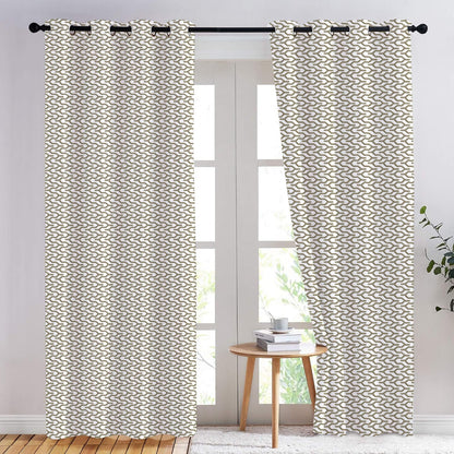 Seren - Set of 2 Panels Crewel Embroidered Curtains | Linen Cotton Mix | Fully Embroidered | Lined