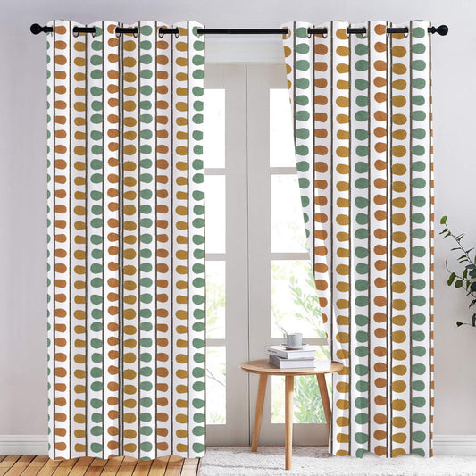 Demetra - Set of 2 Panels Crewel Embroidered Curtains | Linen Cotton Mix | Fully Embroidered | Lined