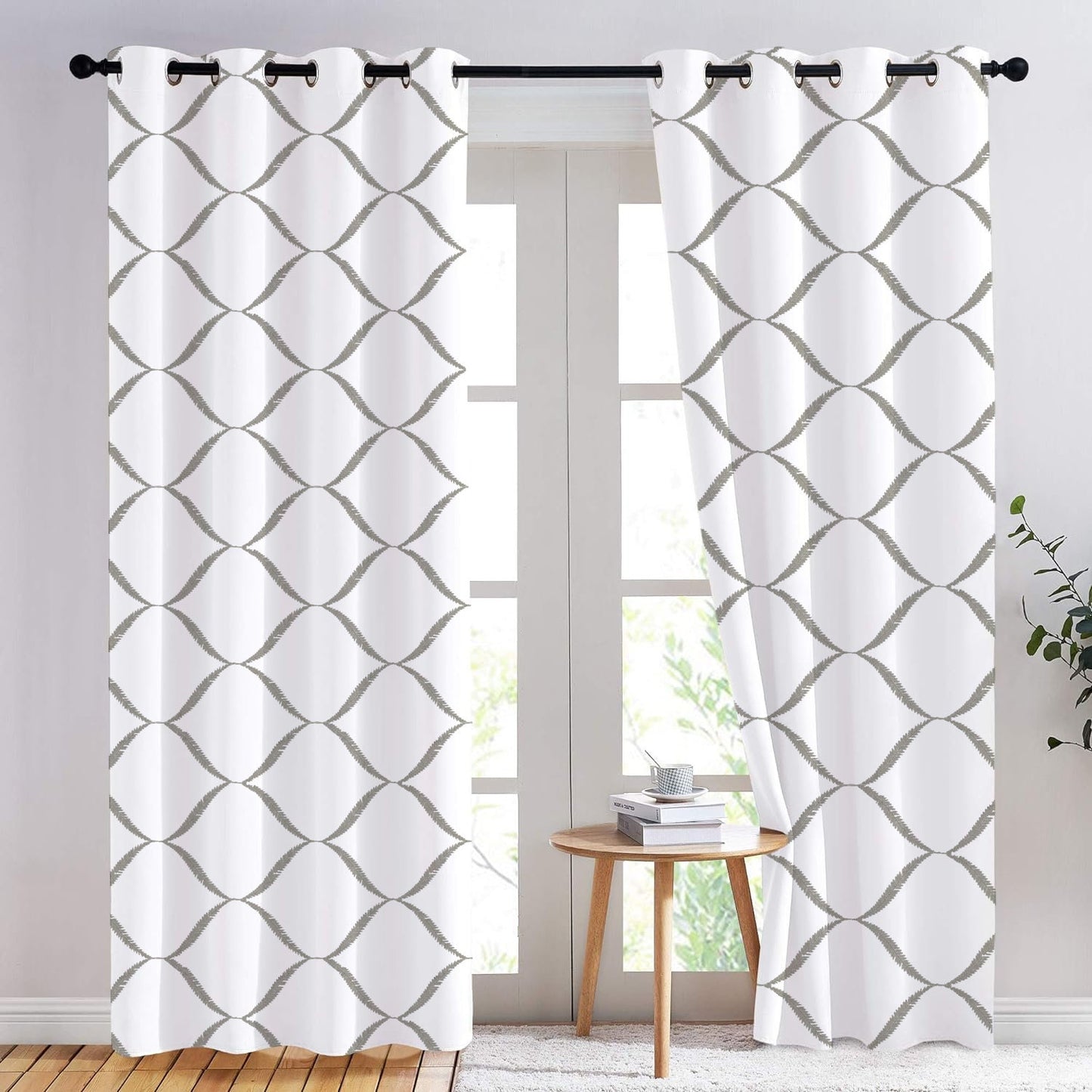 Calliope - Set of 2 Panels Crewel Embroidered Curtains | Linen Cotton Mix | Fully Embroidered | Lined