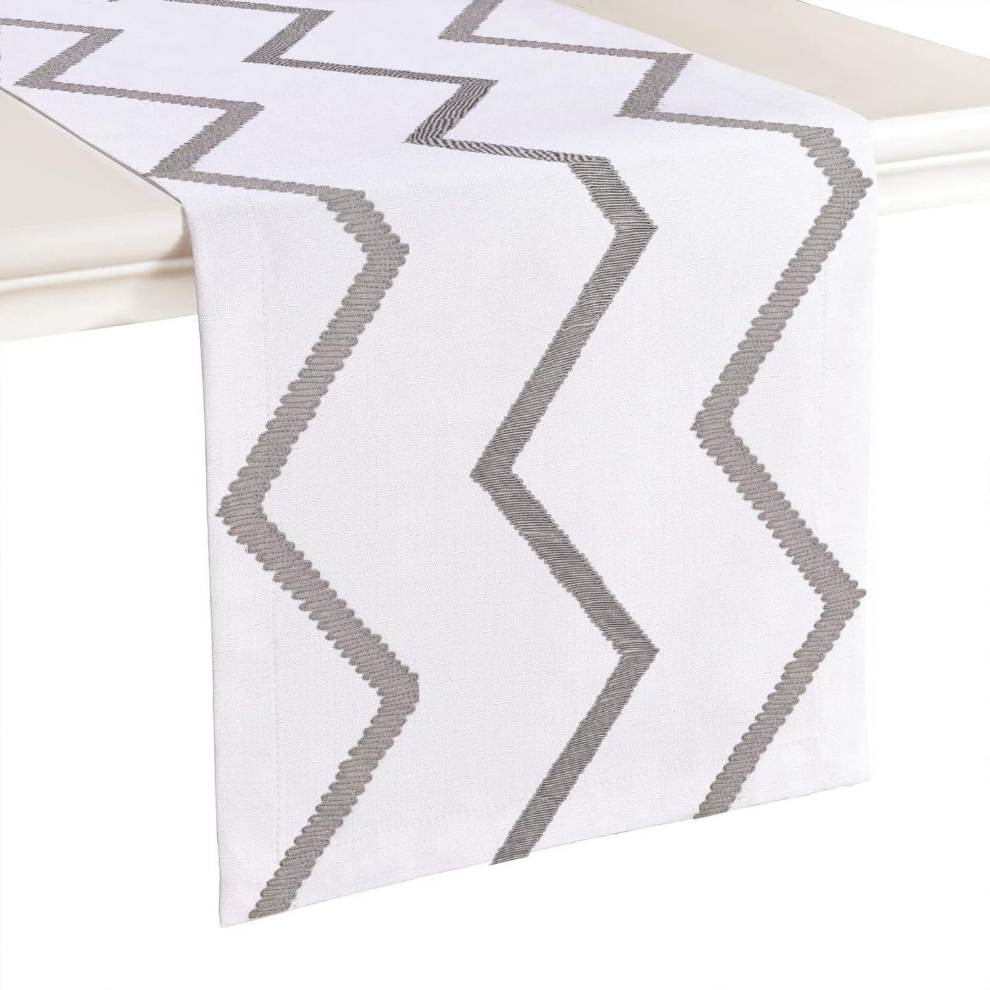 Livia - Crewel Embroidered Table Runner | Linen Cotton Mix | Soft | Handmade | Cotton Linen Backing | Customisable Sizes