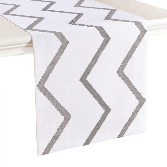 Livia - Crewel Embroidered Table Runner | Linen Cotton Mix | Soft | Handmade | Cotton Linen Backing | Customisable Sizes