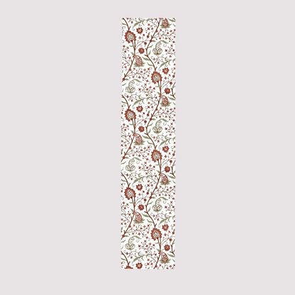 Maria - Crewel Embroidered Table Runner | Linen Cotton Mix | Soft | Handmade | Cotton Linen Backing | Customisable Sizes