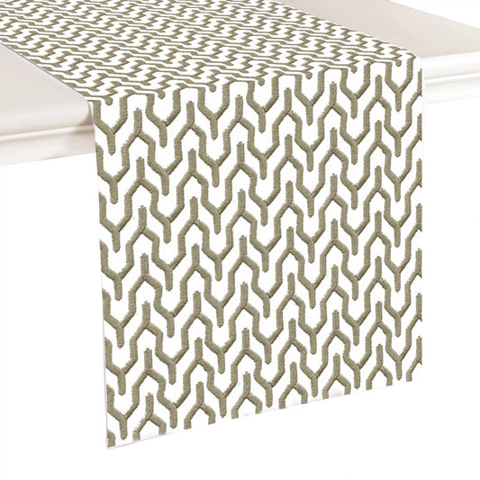 Seren - Crewel Embroidered Table Runner | Linen Cotton Mix | Soft | Handmade | Cotton Linen Backing | Customisable Sizes