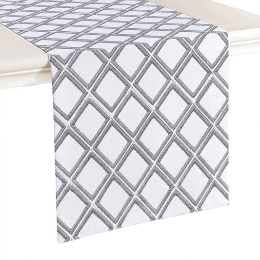 Melisande - Crewel Embroidered Table Runner | Linen Cotton Mix | Soft | Handmade | Cotton Linen Backing | Customisable Sizes